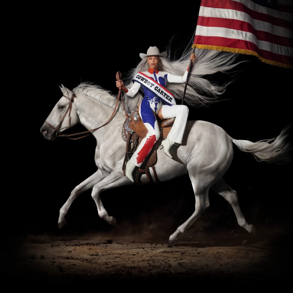 Texan style: Beyoncé flies the flag for the old west and the new on the cover of her album Cowboy Carter (Cowboy Carter)