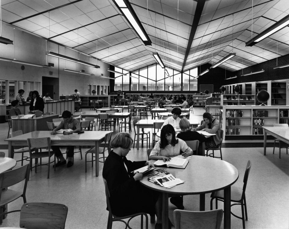 Wolfson High School, designed by architect Taylor Hardwick. It began life as a twin to what was then Forrest High School, now Westside High.