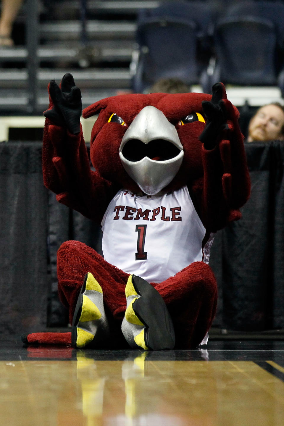 NASHVILLE, TN - MARCH 16: The Temple Owls mascot performs against the South Florida Bulls during the second round of the 2012 NCAA Men's Basketball Tournament at Bridgestone Arena on March 16, 2012 in Nashville, Tennessee. (Photo by Kevin C. Cox/Getty Images)