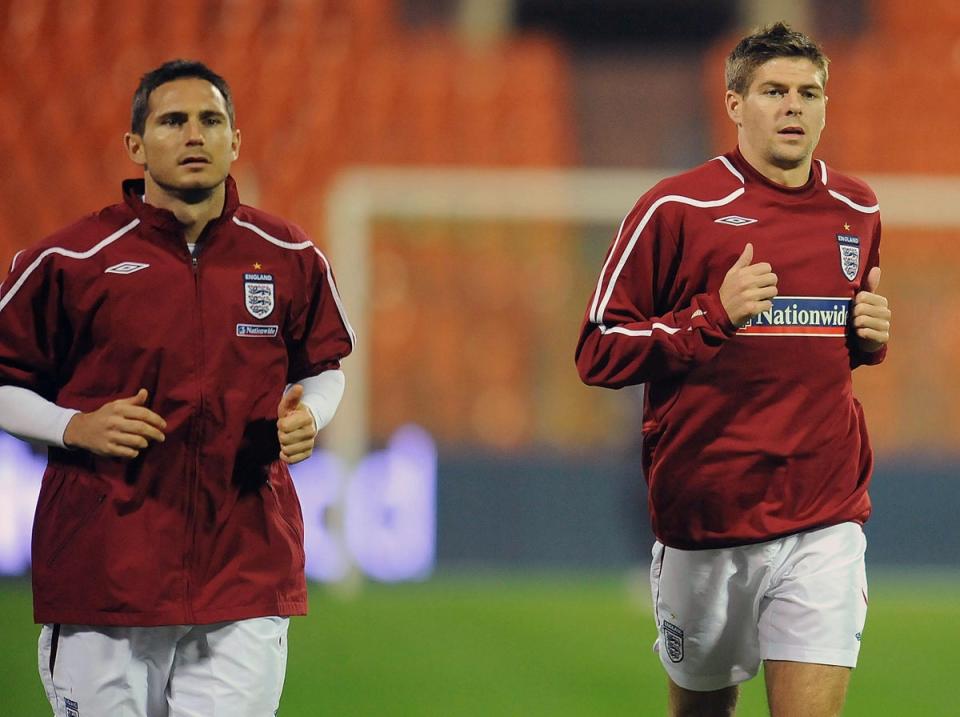 Frank Lampard (left) and Steven Gerrard (right) were England teammates for many years (Owen Humphreys/PA) (PA Archive)