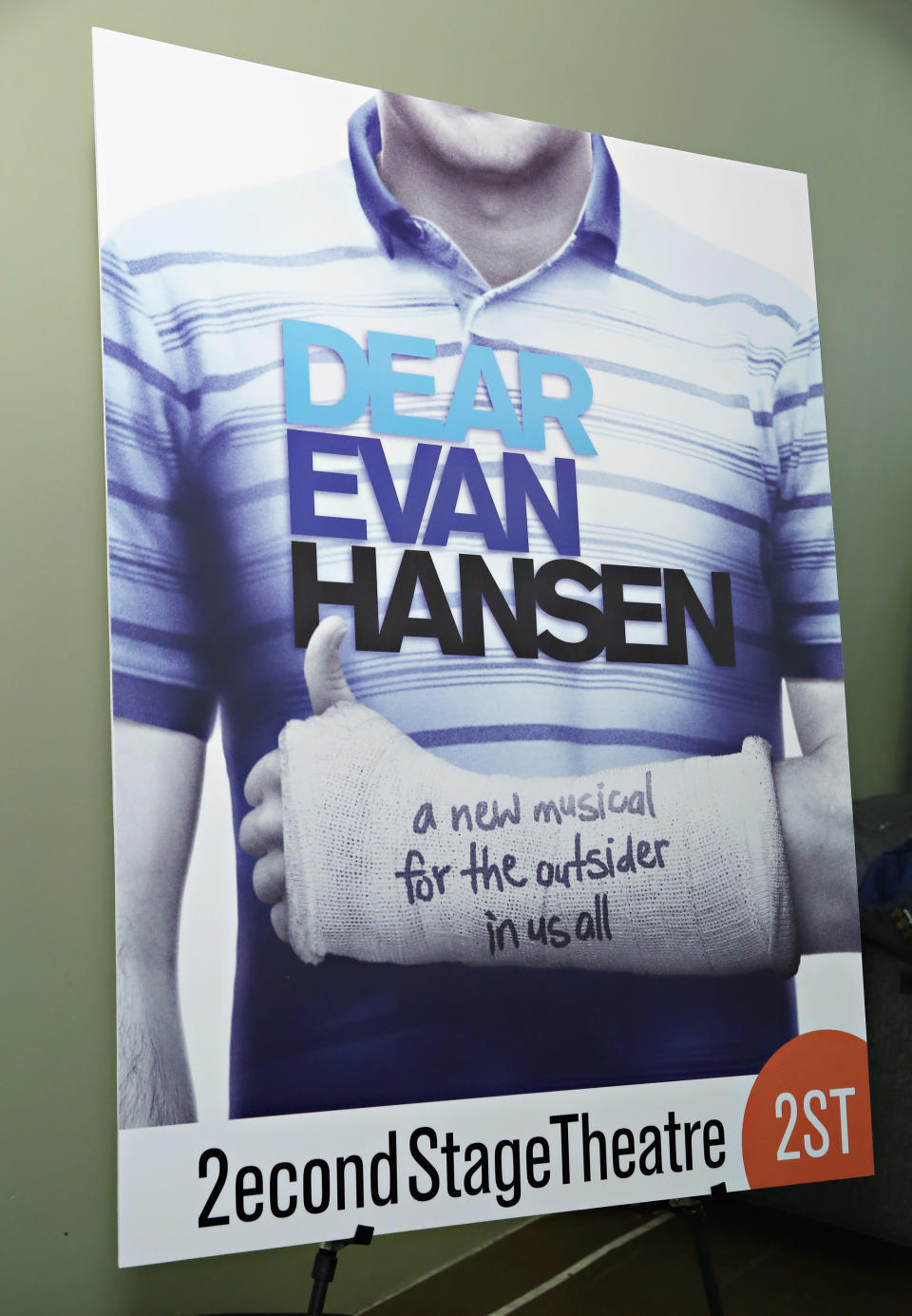 ‘Dear Evan Hansen’ Off Broadway poster 2016 (Credit: Cindy Ord/Getty Images)