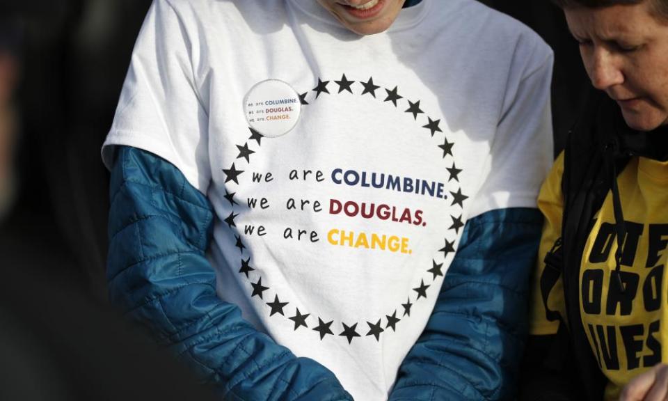 A student at the event Thursday at Clement Park in Littleton, Colorado.