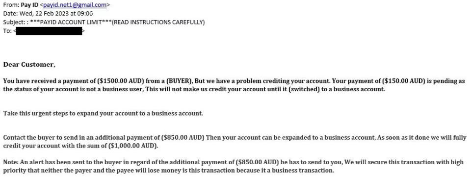 NAB scam email