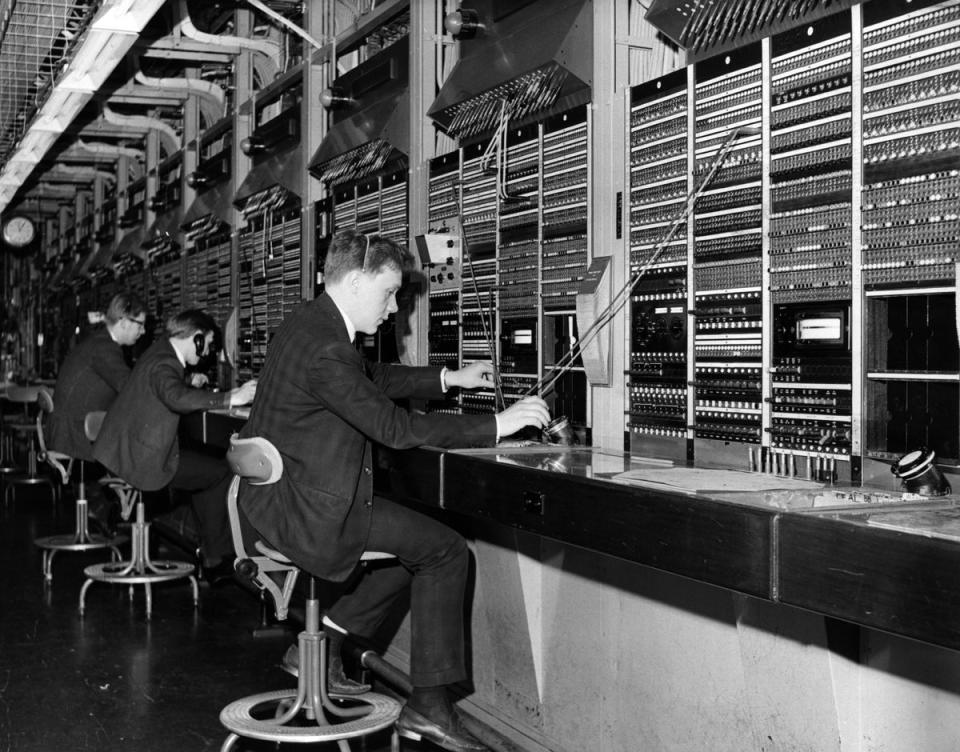 The trunk test switchboard at the Kingsway Trunk Exchange, situated in tunnels below London’s Holborn (Getty Images)