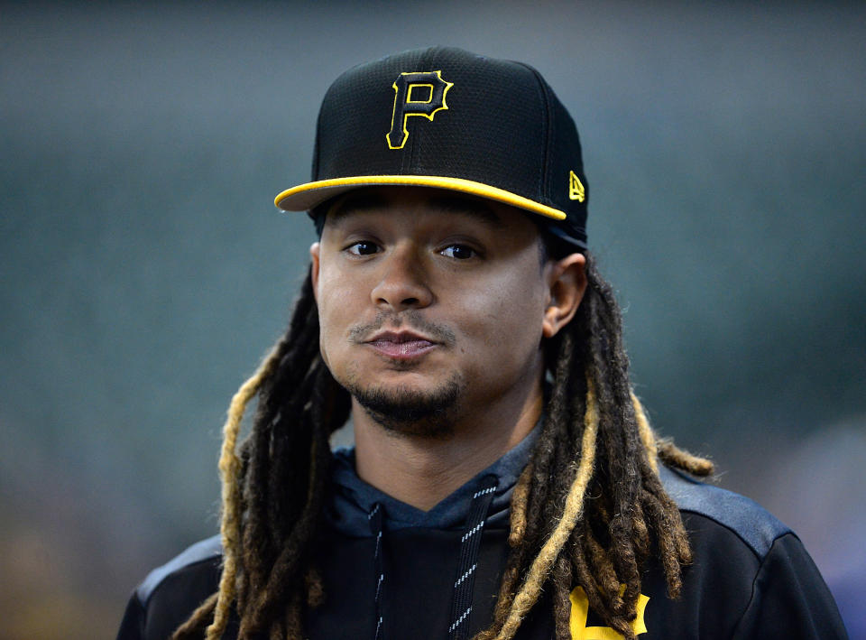 Chris Archer #24 of the Pittsburgh Pirates looks on before the game against the Milwaukee Brewers on Sept. 21. (Quinn Harris/Getty Images)