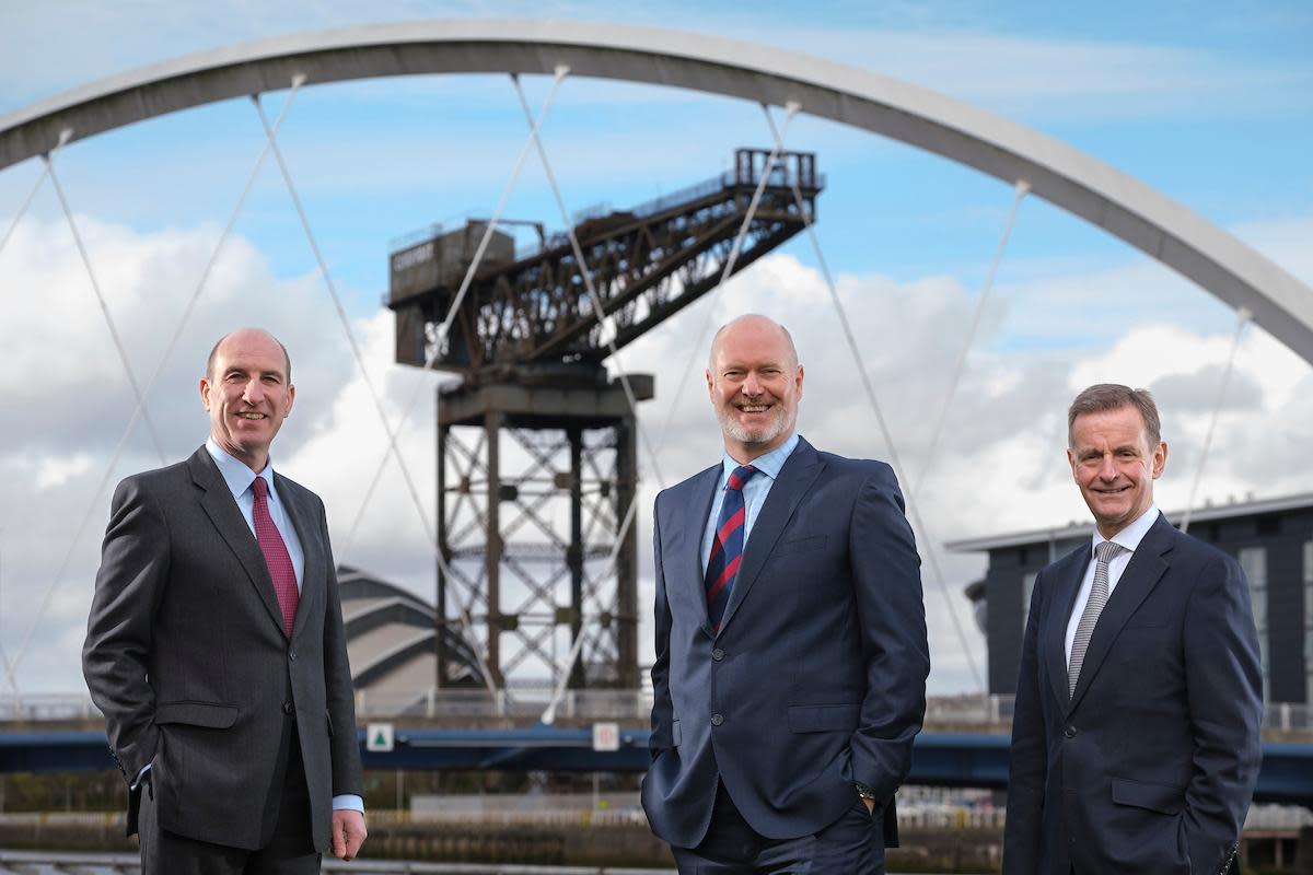 Duncan Stratford (left), managing director of CGWM UK; David Bremner, managing director of Intelligent Capital; and Graham Storrie, director of Adam & Company <i>(Image: Canaccord)</i>