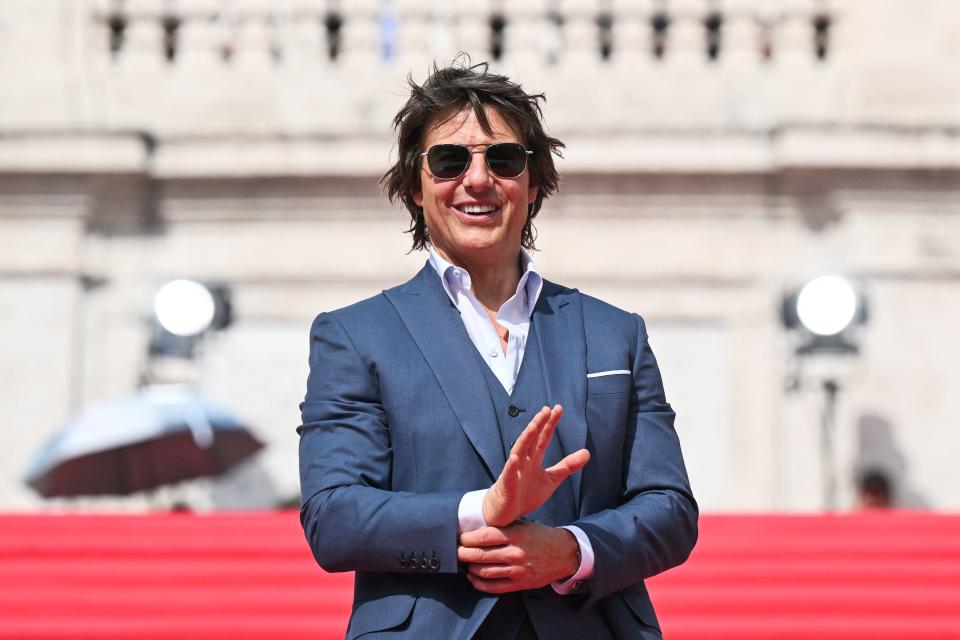 Tom Cruise on the Spanish Steps on Monday