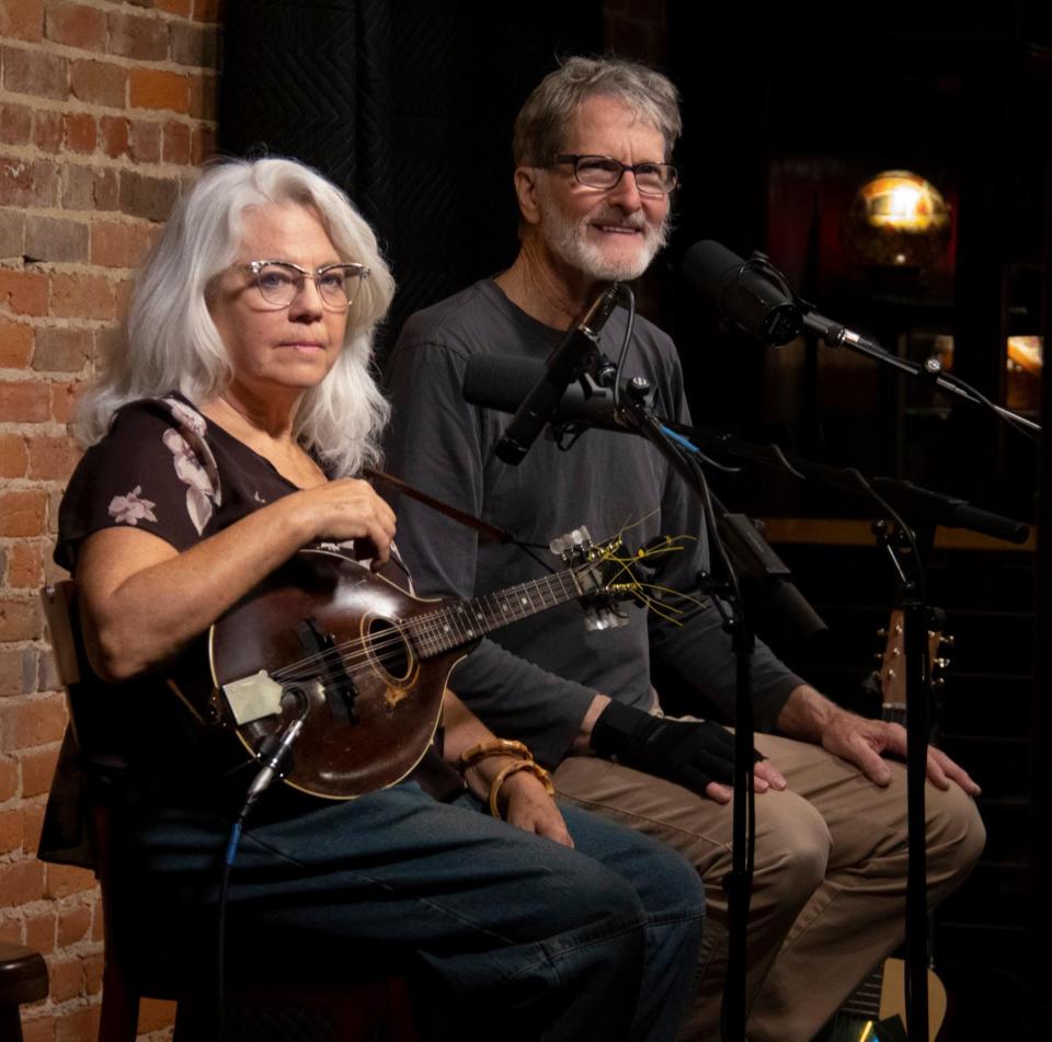 Shown in 2021, South Bend's Molly B Moon and Riely O’Connor perform June 10 at Potato Creek State Park in North Liberty.
