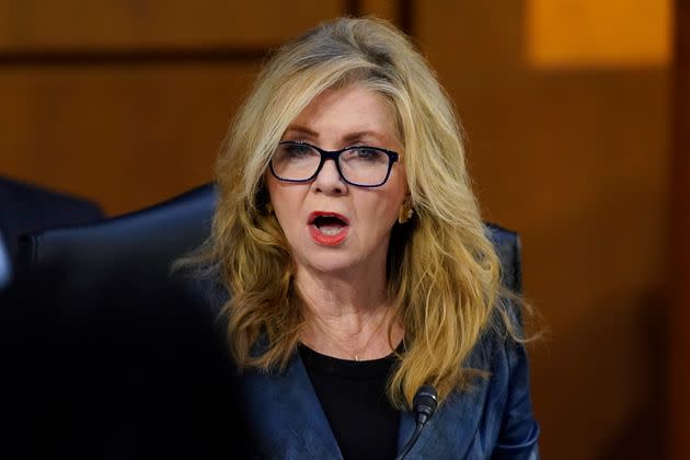 Sen. Marsha Blackburn (R-Tenn.) questions Supreme Court nominee Ketanji Brown Jackson during her Senate Judiciary Committee confirmation hearing on March 22. (Photo: Alex Brandon via Associated Press)