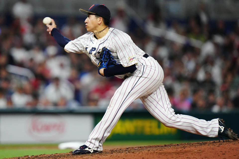 大勢為2023年第五屆世界棒球經典賽日本武士隊的一員。（Photo by Daniel Shirey/WBCI/MLB Photos via Getty Images）