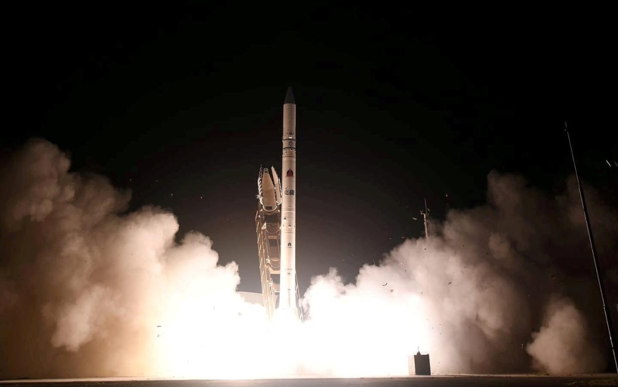 A new Israeli spy satellite Ofek 16 was launched from a site in central Israel on Monday morning - Reuters