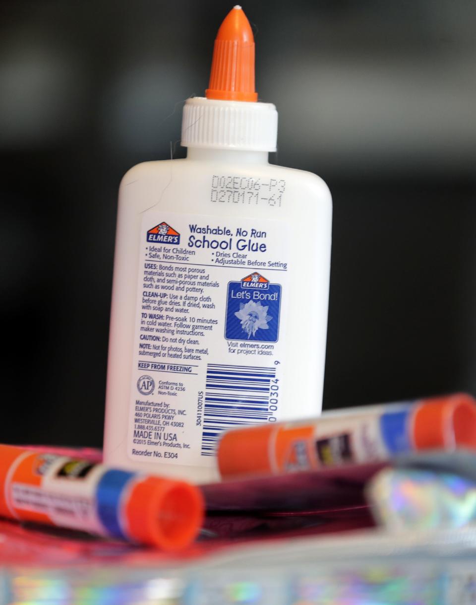 Glue and glue sticks are among the common items on back-to school shopping lists.