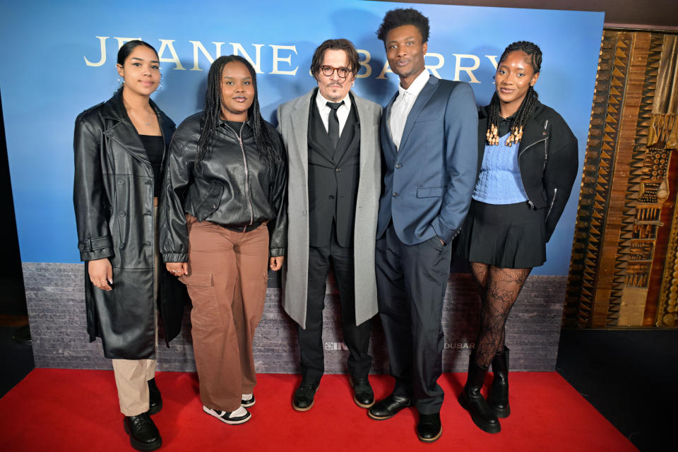 <sub>Johnny Depp with students from Ghetto Film School (Photo: Sam Sarkar</sub>)