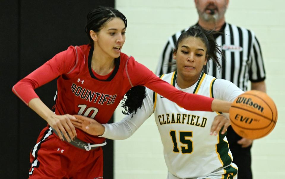 Clearfield and Bountiful play at Clearfield on Wednesday, Jan. 17, 2024. Bountiful won 56-47. | Scott G Winterton, Deseret News