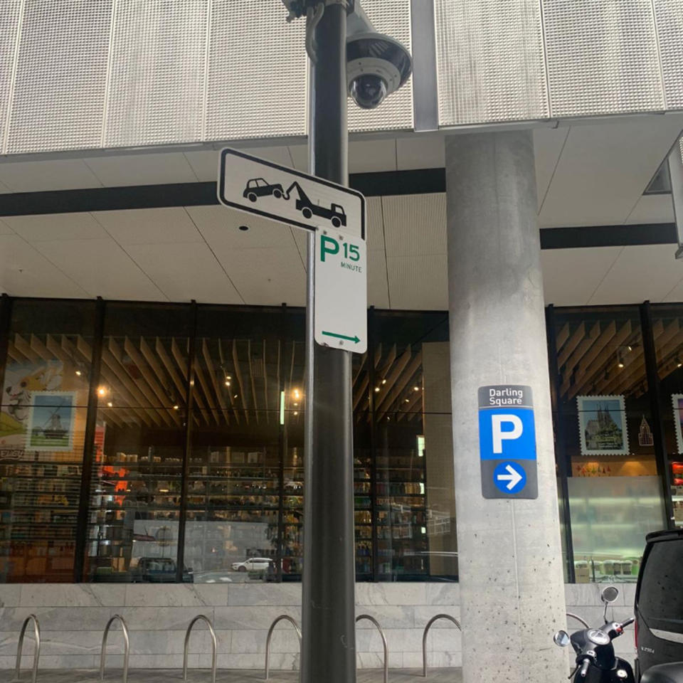 The parking sign next to where Michael pulled up. Source: Supplied