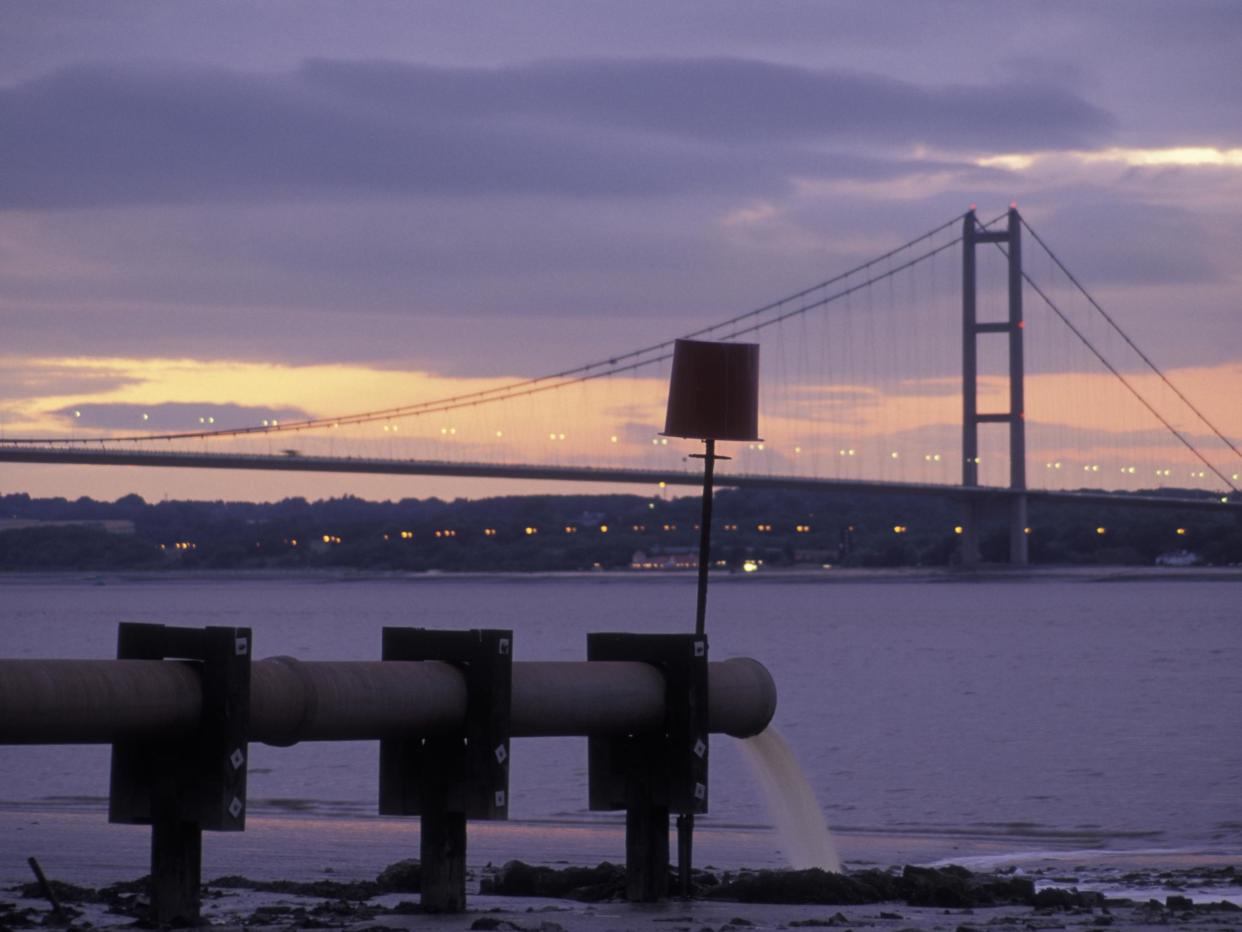 Sewage outflow into the River Humber in the North-east of England: Getty