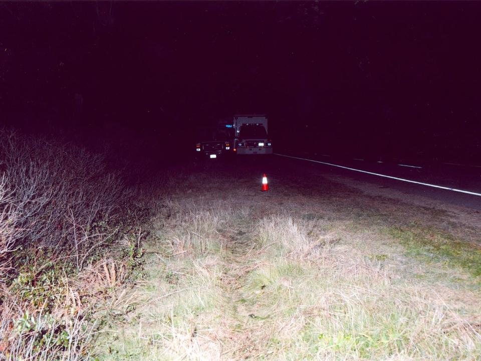 Brush area along Ocean Parkway. where Megan Waterman remains were recovered in 2010 (Suffolk County Police Department)