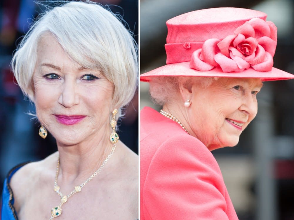 Helen Mirren (li.) verkörperte die Queen einst in einem Film. (Bild: taniavolobueva/Shutterstock / Shutterstock/Shaun Jeffers)