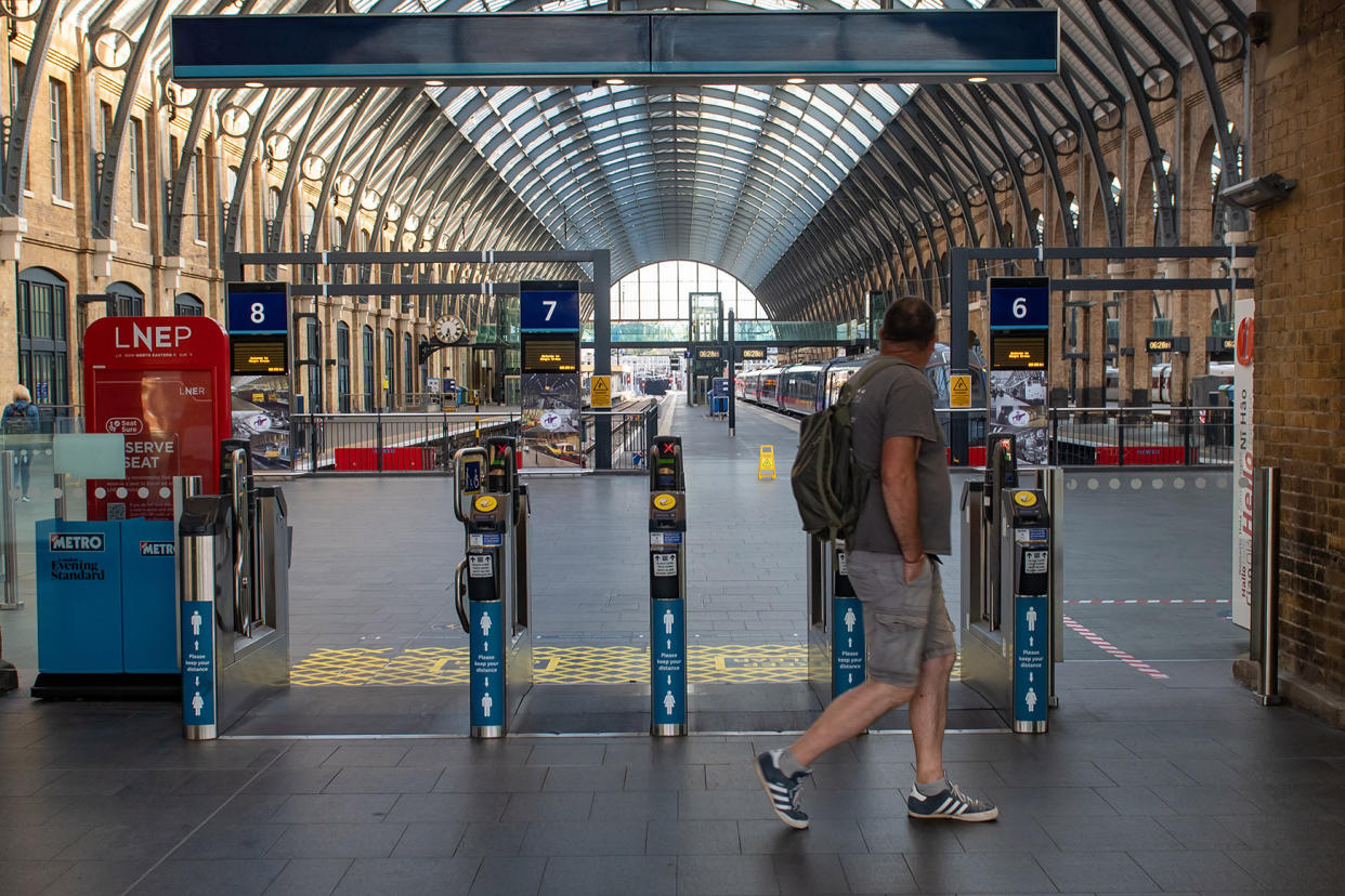 Kings Cross St. Pancras during the rail strike which is likely to cripple the network over the coming week. (SWNS)