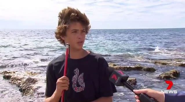 A 14-year-old Mandurah boy has told of the terrifying moment he fended off a two-metre shark. Source: 7 News