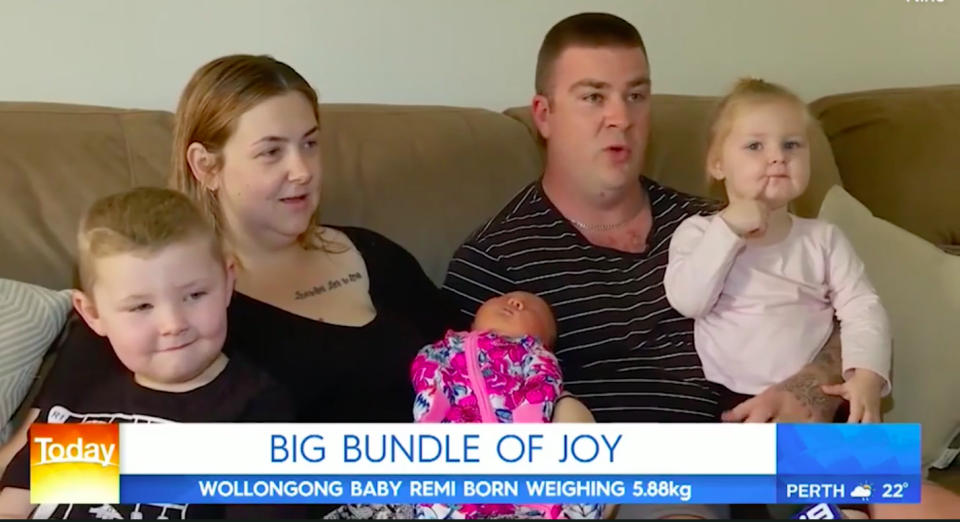 The baby's mother had given birth to two big babies previously [Photo: Nine news]