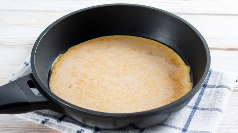 Omelet in a frying pan