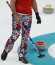 <p>A general view of the pants worn by the Norwegian team during the Curling Men’s Round Robin Session 3 held at Gangneung Curling Centre on February 15, 2018 in Gangneung, South Korea. (Photo by Robert Cianflone/Getty Images) </p>