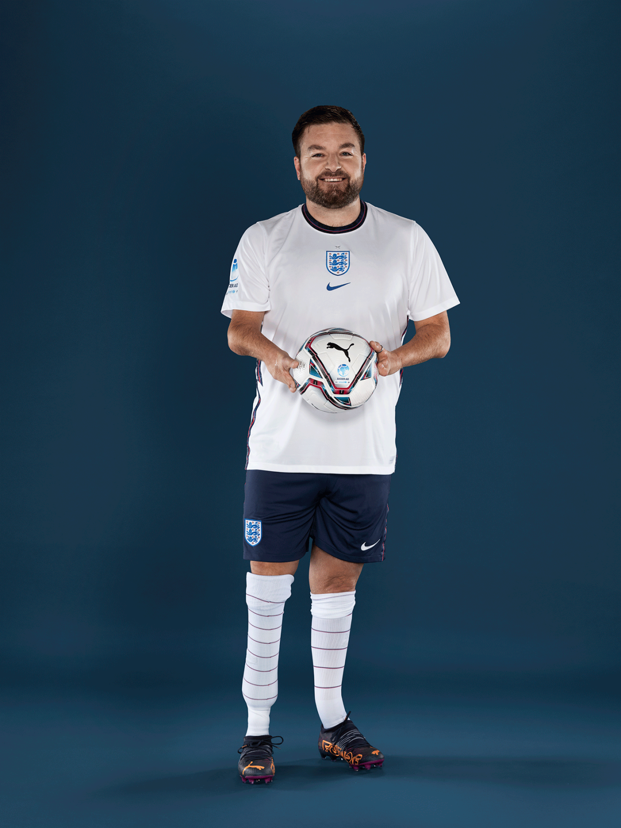 Alex Brooker impressed viewers as the first disabled player to take part in Soccer Aid. (ITV)