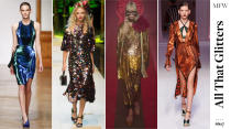 <p>Get your disco ball out, for all that glitters is on trend! Sequins in all their glittery glory adorned the runways of Aquilano Rimondi, Au Jour Le Jour, Dolce & Gabbana, Marco de Vincenzo, and the king of Milan, Gucci.</p>