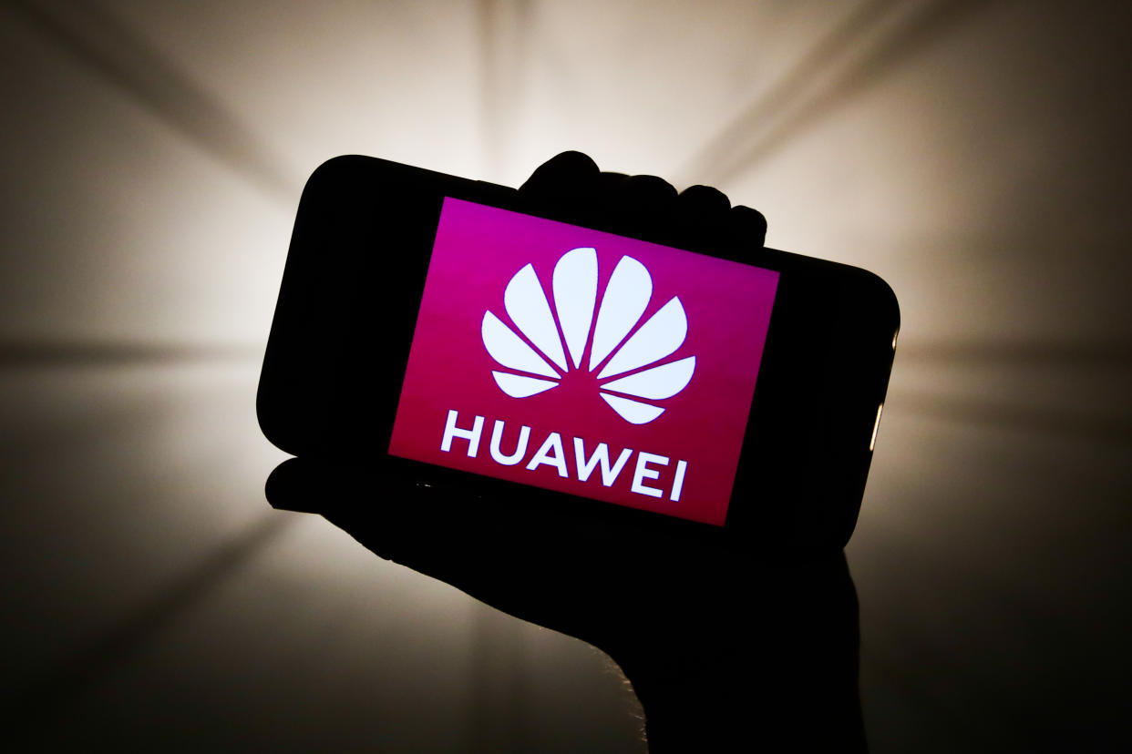 Huawei logo is seen displayed on a phone screen in this illustration photo taken in Krakow, Poland on December 27, 2019. (Photo by Jakub Porzycki/NurPhoto via Getty Images)