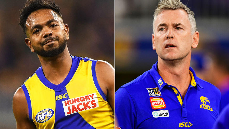 Willie Rioli and Adam Simpson, pictured here in 2019 with the Eagles.