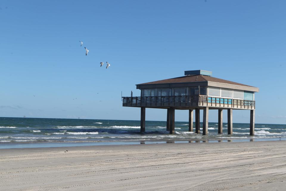 Shown in this September archive photo is the remaining piece of the Bob Hall Pier.
(Credit: Kirsten Crow/Corpus Christi Caller-Times)