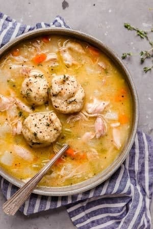 Chicken and Dumplings in a bowl