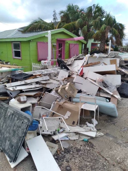 Leoma Lovegrove's Matlacha art gallery and studio were heavily damaged by Hurricane Ian.