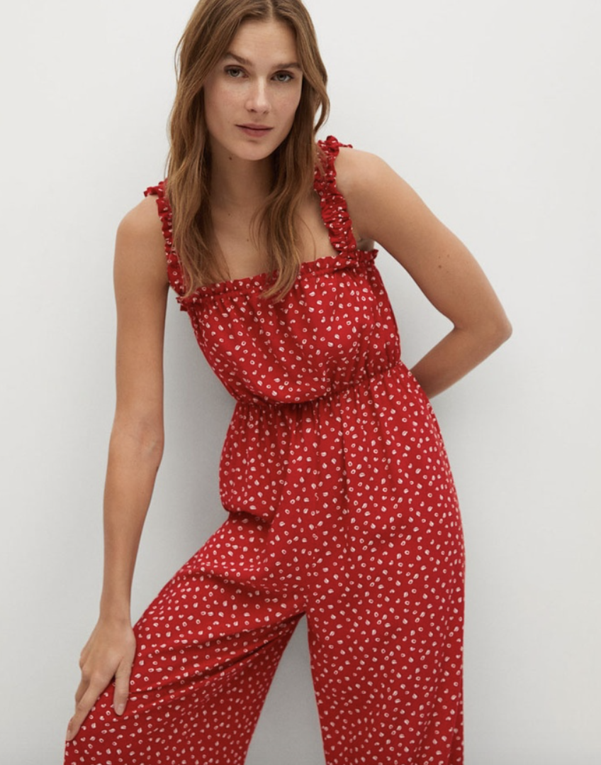 PHOTO: Zalora. Mango Long Printed Jumpsuit