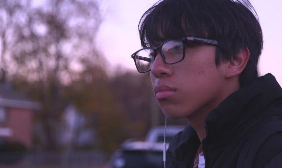 PHOTO: Francis Galicia waits for their school bus to arrive. They attend New York's East Ramapo Central School District. (ABC News)