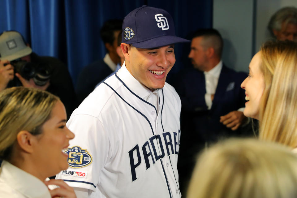 PEORIA, AZ – FEBRUARY 22: Manny Machado #13 of the San Diego Padres is seen after his press conference on Friday, February 22, 2019 at Peoria Sports Complex in Peoria, Arizona. (Photo by Alex Trautwig/MLB Photos via Getty Images)