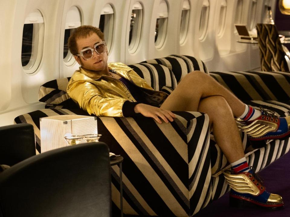 Success comes very quickly but happiness doesn’t for Elton John, played by Taron Egerton, in the biopic (Paramount)