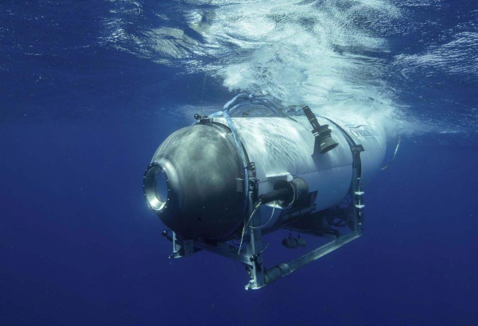 (230623) -- WASHINGTON, D.C., June 23, 2023 (Xinhua) -- This file photo released by OceanGate Expeditions shows the Titan submersible. The U.S. Coast Guard announced on Thursday that a debris field found by searchers near the Titanic earlier in the day is wreckage from the missing Titan submersible. Shortly before the announcement, OceanGate Expeditions, the U.S.-based company that owned and operated the submersible, said in a statement that it believed the five passengers of the Titanic-bound submersible have 
