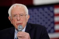 U.S. Democratic presidential candidate Bernie Sanders speaks during a rally in Dearborn, Michigan