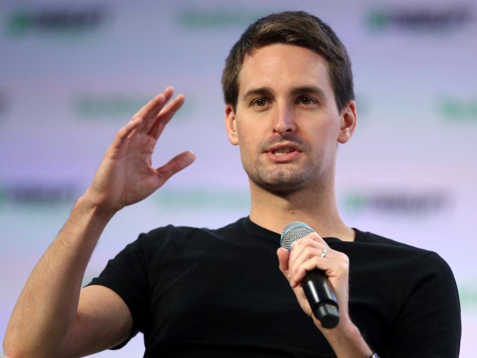 Evan Spiegel at the TechCrunch Disrupt SF 2019 conference.