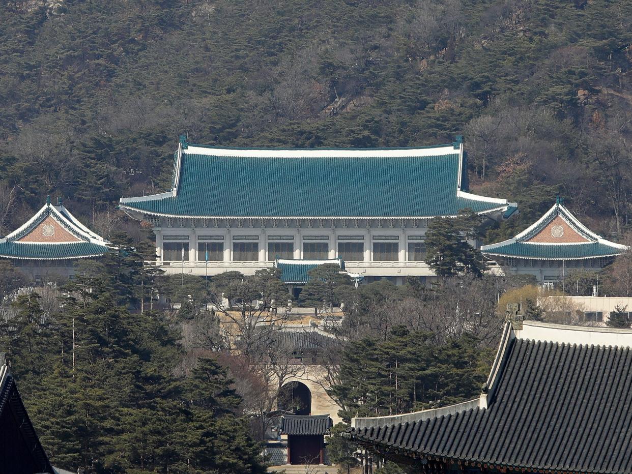 The presidential Blue House is seen on March 10, 2017 in Seoul, South Korea.