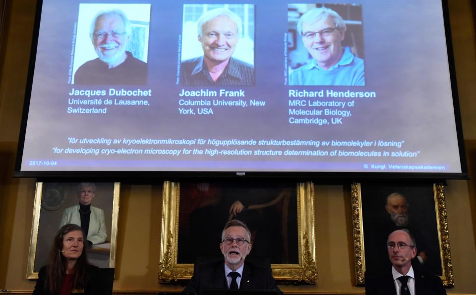 Le prix Nobel de chimie décerné à Jacques Dubochet, Joachim Frank et Richard Henderson