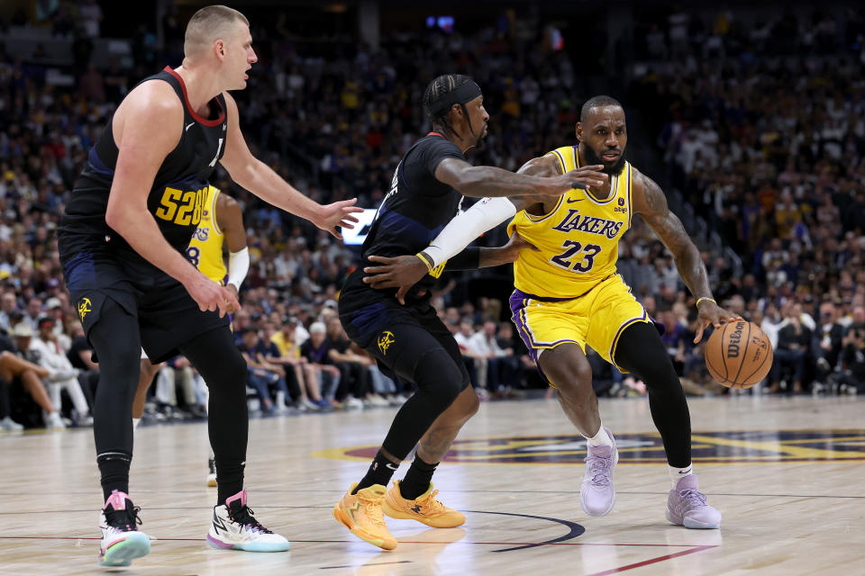 LeBron James領軍的洛杉磯湖人在近幾年對上丹佛金塊完全沒轍。（Photo by Matthew Stockman/Getty Images）