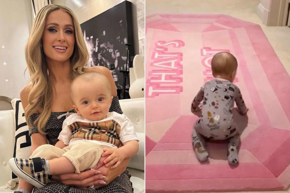 <p>Paris Hilton/Instagram; Paris Hilton/Tiktok</p> Paris Hilton and son Phoenix