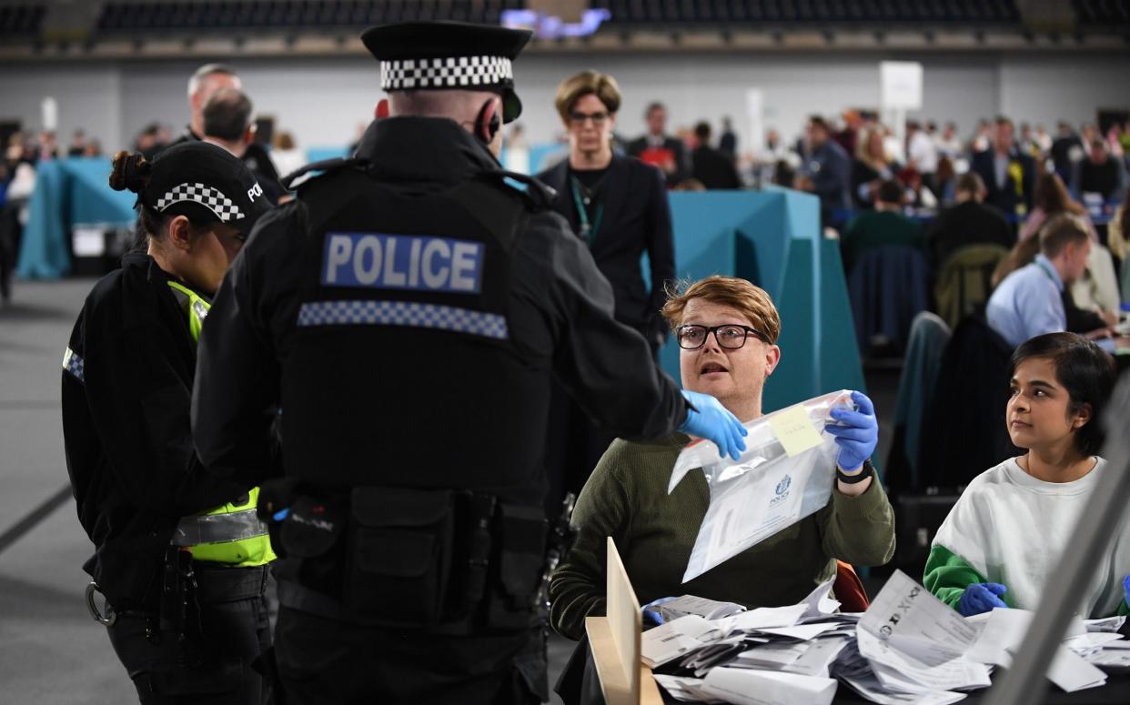 Police entered the count at the Emirates Arena