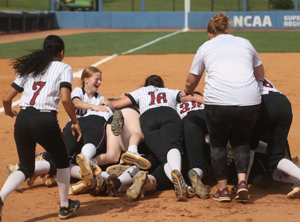 Ballard celebrates winning the KHSAA Softball State Championship in Lexington.June 12, 2022