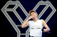 <p>Singer Olly Alexander performed in a T-shirt from the brand at V Festival on August 20, 2016 in Stafford, England. (Photo: Getty Images) </p>
