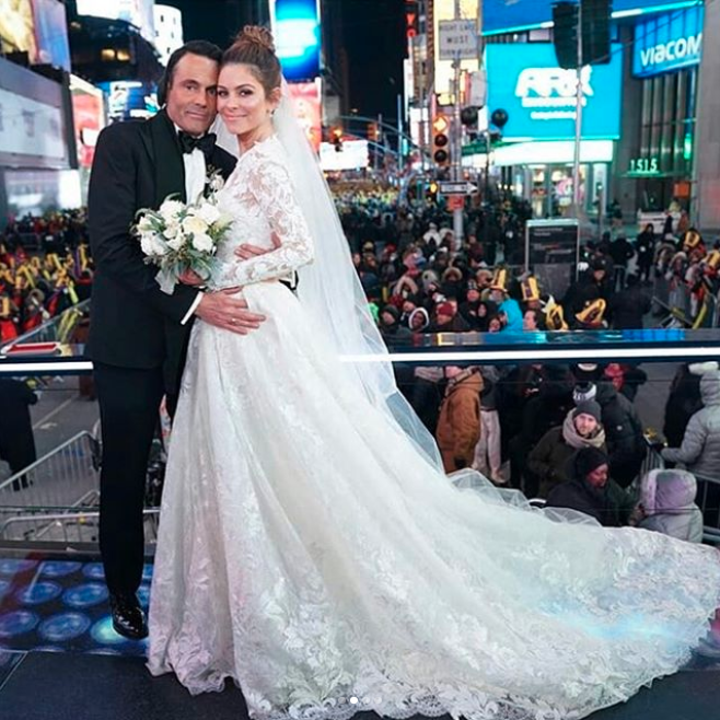 The same designer created TV presenter Maria Menounos' New Year's Eve wedding dress. Photo: Getty Images