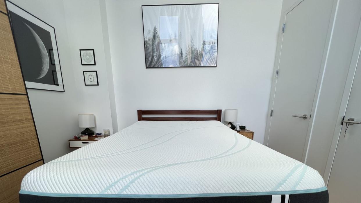 a shot of the tempurpedic pro adapt mattress in the home of a consumer tester
